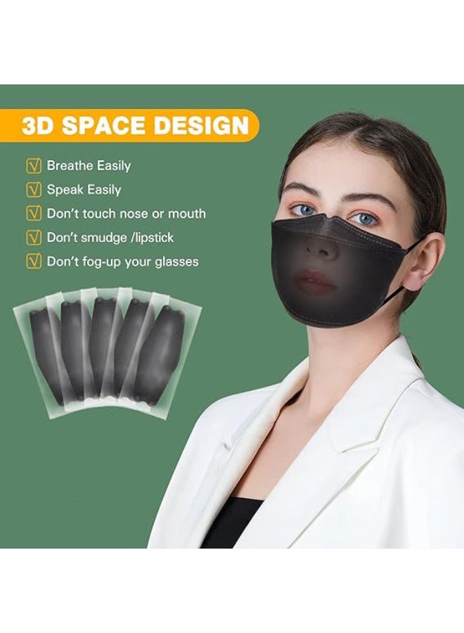 اوراکس 20 قطعة KN95 أقنعة الوجه Earloop ، حماية 4 طبقات ، جهاز تنفس سلامة مقاوم للغبار ، يمكن التخلص منه ، كل حزمة فردية ، للبالغين (أسود) - Image 4